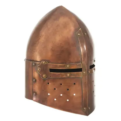 vidaXL Medieval Knight Helmet LARP Replica Copper Steel Armour Warrior Weapon