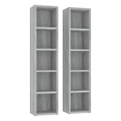 (Grey sonoma) vidaXL CD Cabinet Storage Oraniser Shelf Cabinet Display Shelf Engineered Wood