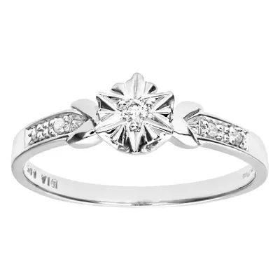 (M) Jewelco London 9ct White Gold Diamond Engagement Ring