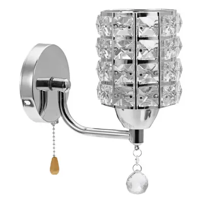 (Silver) Luxury Crystal Wall Light Modern Bedroom Aisle Sconce Lighting Lamp Fixtures Without Bu