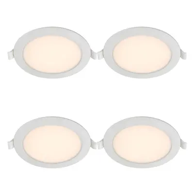 4 PACK Backlit Recessed Ceiling Downlight - 8W CCT LED - Integrated Control Gear