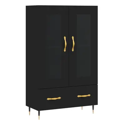 (black) vidaXL Highboard Sideboard Cupboard Side Cabinet Sonoma Oak Engineered Wood