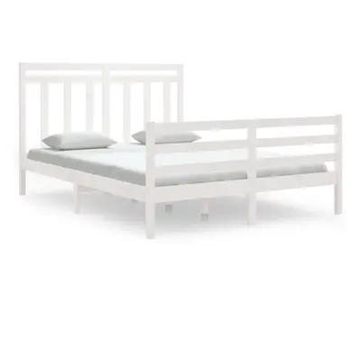 (white, x cm) vidaXL Solid Wood Bed Frame Bedroom Bedstead Bed Base Multi Colours/Sizes