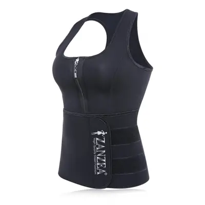 (Black, 14) Sweat Sauna Waist Slim Racer Back Shapewear