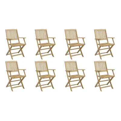 (with armrest, pcs) vidaXL Folding Outdoor Chair Foldable Garden Dining Chair Solid Wood Acacia