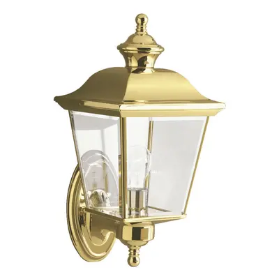 Outdoor IP44 Wall Light Highly Polished Brass LED E27 60W d01618