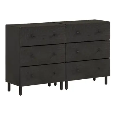 vidaXL Side Cabinets Storage Cupboard Sideboard pcs Black Solid Wood Mango