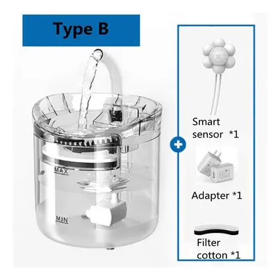 (UK, Type B) 1.8L Pet Water Dispenser Filter Autoxic Circulation Water Pet Fountain Water Flow M