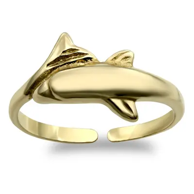 Jewelco London Ladies Solid 9ct Yellow Gold Dolphin Wrap Toe Ring - JTR001