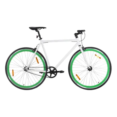 vidaXL Fixed Gear Bike Single Speed Bicycle Fixie Bike White and Green 700c