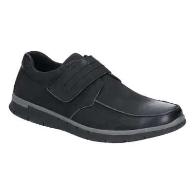 (8 UK, Black) Hush Puppies Mens Duke Touch Fastening Nubuck Leather Shoe