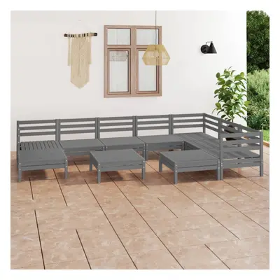 vidaXL Garden Lounge Set Outdoor Lounge Set Piece Solid Wood Pine Grey