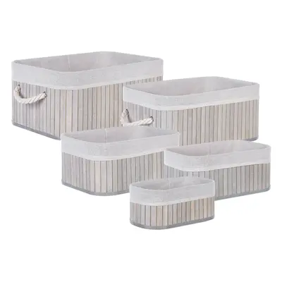 Set of Bamboo Baskets Grey TALPE