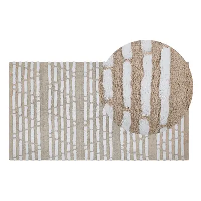 Cotton Area Rug x cm Beige AHIRLI