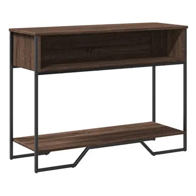 (brown oak) vidaXL Console Table Tea End Table Accent Side Table Black Engineered Wood