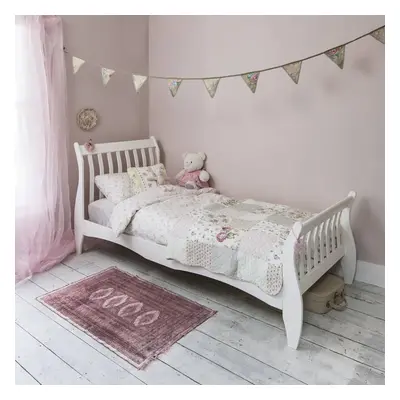 Astrid Single Bed Sleigh Frame in Classic White