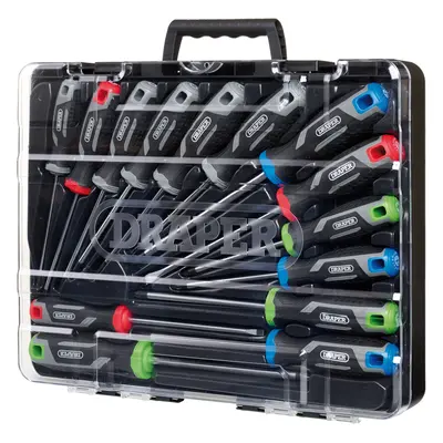 Draper SET - 14PC SET - REGULAR (L) Soft Grip Screwdriver Set with Draper TX-STARÃ (14 Piece)