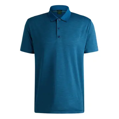 (L, Open Blue) Hugo Boss Mens Paddytech Lightweight Stretch Quick Drying Golf Polo Shirt