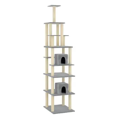 vidaXL Cat Tree with Sisal Scratching Posts Light Grey cm Cat Climber