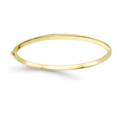 Jewelco London 18ct Yellow Gold Triangular Tube Knife Edge Bangle Bracelet 3mm - BGNR02342