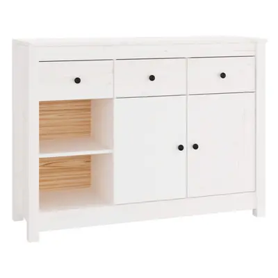 (White) vidaXL Solid Wood Pine Sideboard Wooden Highboard Home Organiser Multi Colours