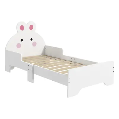 ZONEKIZ Toddler Bed, Kids Bedroom Furniture, Rabbit Design - White