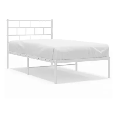 (with headboard, x cm) vidaXL Metal Bed Frame Bed Base with Headboard and Footboard White 107x20