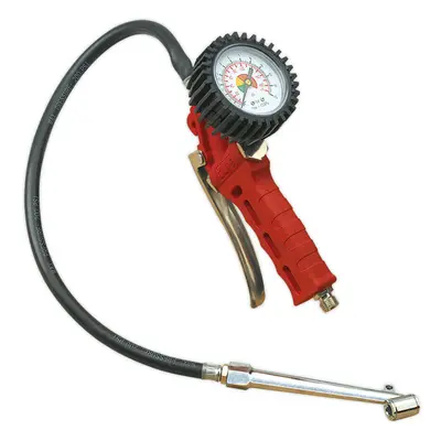 Premium Trigger Grip Tyre Inflator - Twin Push-On Connector - 0.5m Hose 1/4" BSP