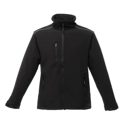 (S, Black/Black) Regatta Mens Sandstorm Hardwearing Workwear Softshell Jacket (water Repellent)