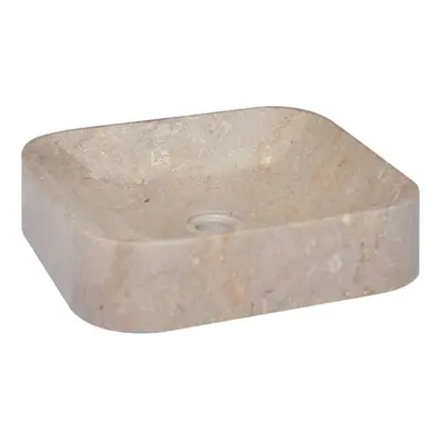 vidaXL Sink Grey 40x40x10 cm Marble Natural Stone Basin Washroom Bathroom