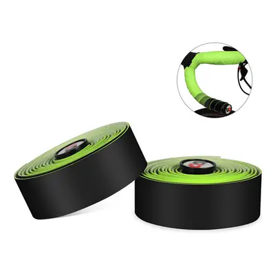 (Green) 2PCS Multifunctional Bicycle Handlebar Tape EVA Belt With Bar Plugs Anti-slip Soft MTB R