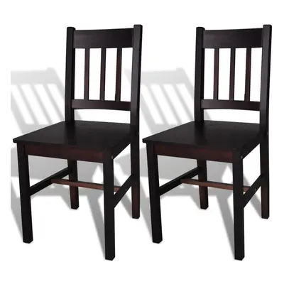 vidaXL 2x Dining Chairs Wood Dark Brown Kitchen Living Room Furniture Seat