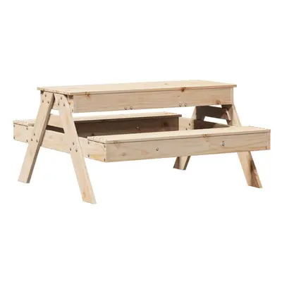 vidaXL Picnic Table with Sandpit for Kids Sand Play Table Solid Wood Pine