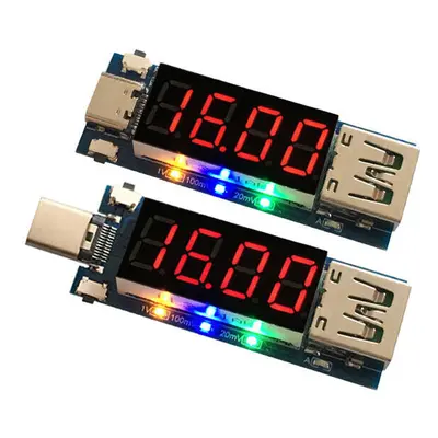 (Type C female) Type-C Detection Instrument PD Fast Charging Discharge DC Digital Display Voltag