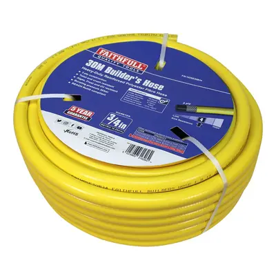 Faithfull FAIHOSE30B34 Heavy-Duty Reinforced PVC Builders Hose 30M mm (3/4 Inch) Diameter