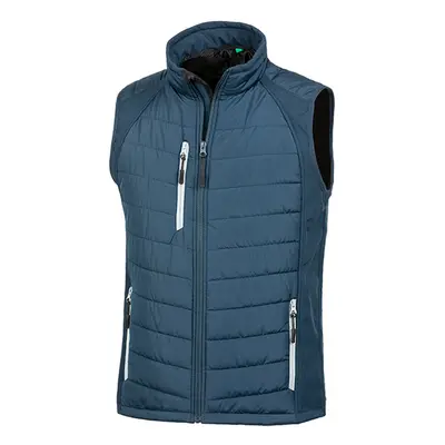 (S, Navy/Grey) Result Mens Black Compass Padded Soft Shell Gilet