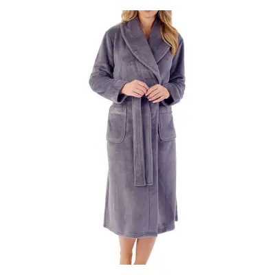 (Dark Grey, XLarge) Slenderella HC4302-GY Women's Dark Grey Wrap Front Dressing Gown