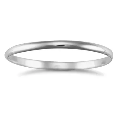 Jewelco London Silver D shape Slave Bangle - Ladies - ABG023