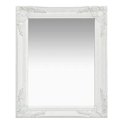 vidaXL Wall Mirror Baroque Style 50x60 cm White