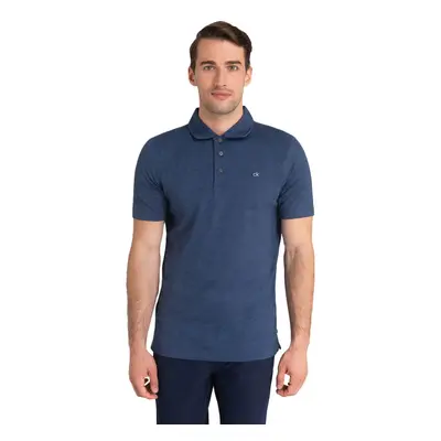 (M, Navy Marl) Calvin Klein Mens Newport Moisture Wicking Lightweight Golf Polo Shirt