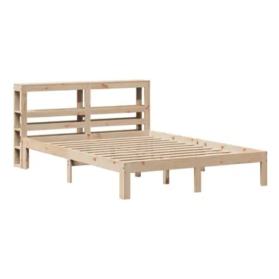 vidaXL Bed Frame with Headboard Bed Base Bedstead 160x200 cm Solid Wood Pine