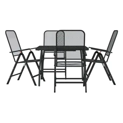 (100 cm table length/ piece) vidaXL Garden Dining Set Outdoor Table and Chair Set Anthracite Met