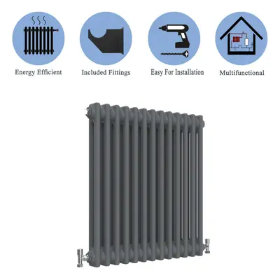 (Anthracite , 600*605mm) Cast Iron Style Radiators