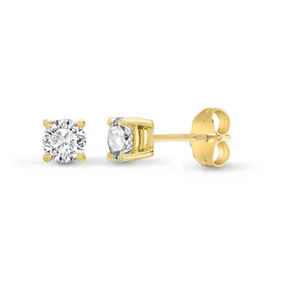 Jewelco London Ladies Solid 18ct Yellow Gold Claw Set Round G SI1 0.5ct Diamond Solitaire Stud E