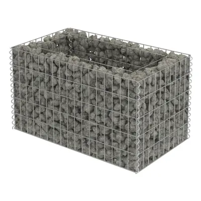 vidaXL Gabion Raised Bed Galvanised Steel 90x50x50cm Stone Basket Raised Bed