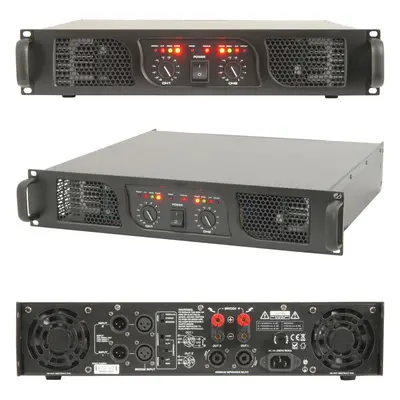 2800W Stereo Power Amplifier Professional Ohm DJ Speaker System 19" 2U Rack