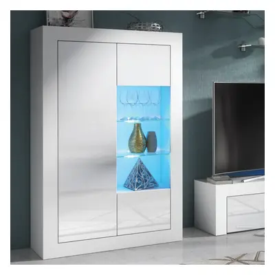 Sideboard 140cm LED Creative Furniture - White Gloss Doors