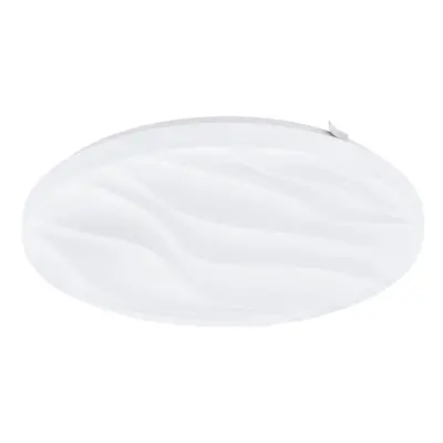 Flush Ceiling Light Colour White Shade White Plastic Bulb LED 17.3W Included