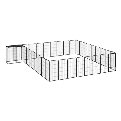 (500 x x cm) vidaXL Dog Playpen Panels Black Powder-coated Steel Dog Kennel Multi Sizes