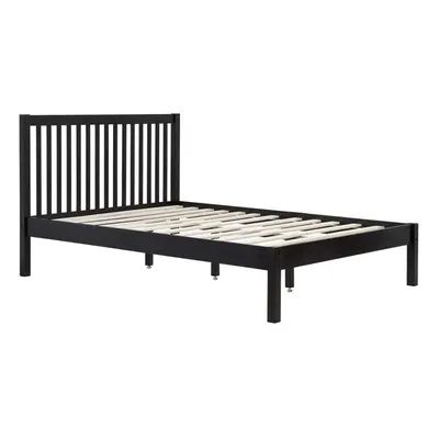 Black Double Bed Frame 4FT6 Bedstead Birlea Nova Solid Wood Shaker Design